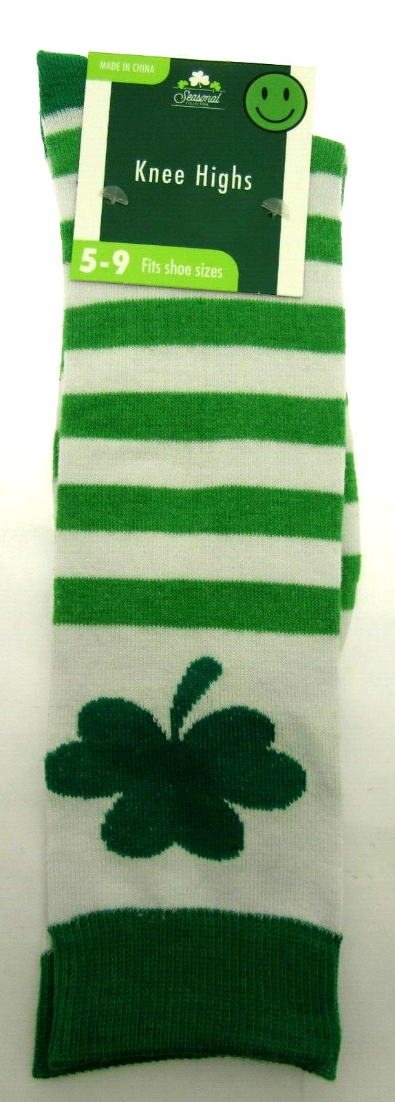 Saint Patrick's Clover Socks ~ Fits Sizes 5 - 9 ~ One Pair