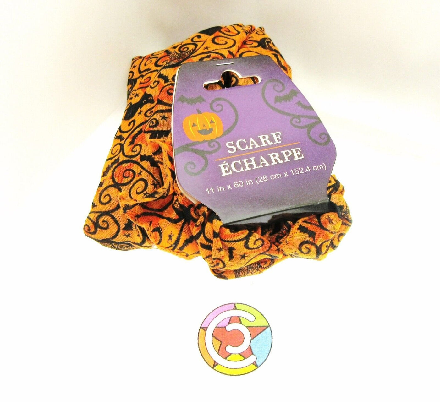 Halloween Scarf ~ Cats, Pumpkins & Bats ~ Halloween Clothing Decoration
