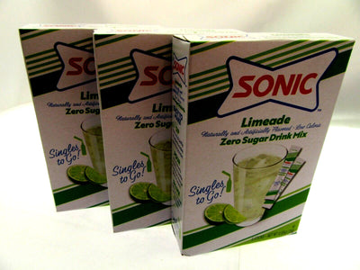 Sonic Limeade ~ Packets ~ Zero Sugar Free ~ Drink Mix ~ Lot of 3