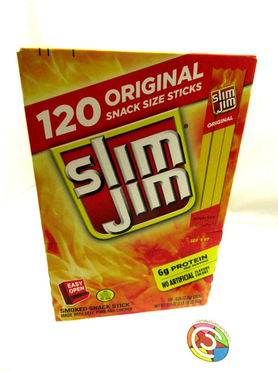 Slim Jim Snack-Sized Smoked Meat Sticks Original  120 ct. Keto