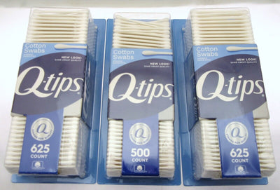 Q-tips ~ 1750 Count ~ Cotton Swabs ~ 2x 625 and 1x 500