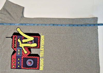 MTV ~ Music Television Medium Gray T-Shirt  Boom Box ~ Size M ~ T Shirt