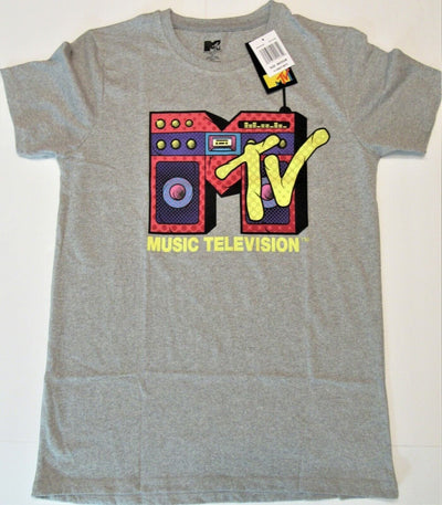 MTV ~ Music Television Medium Gray T-Shirt  Boom Box ~ Size M ~ T Shirt