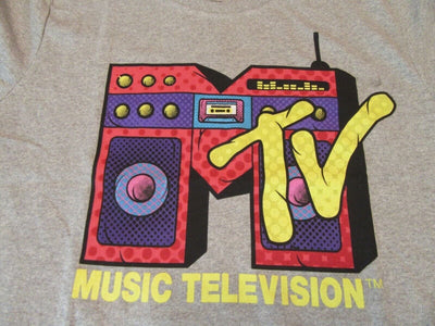 MTV ~ Music Television Medium Gray T-Shirt  Boom Box ~ Size M ~ T Shirt