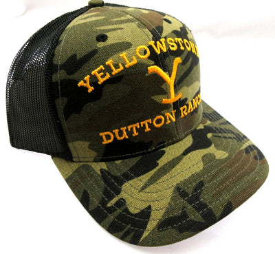 Yellowstone Dutton Ranch Cap Headwear Vented Hat ~ Camouflage Head ~ One Size