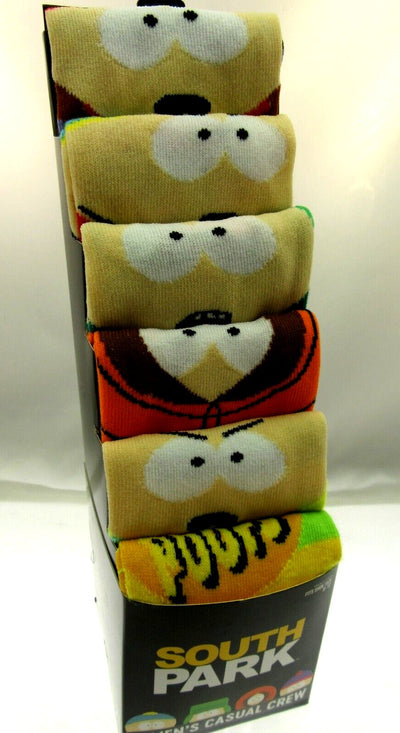 South Park Socks ~ Fits Shoe Size 8-12 ~ Casual Crew ~ 6 Pair