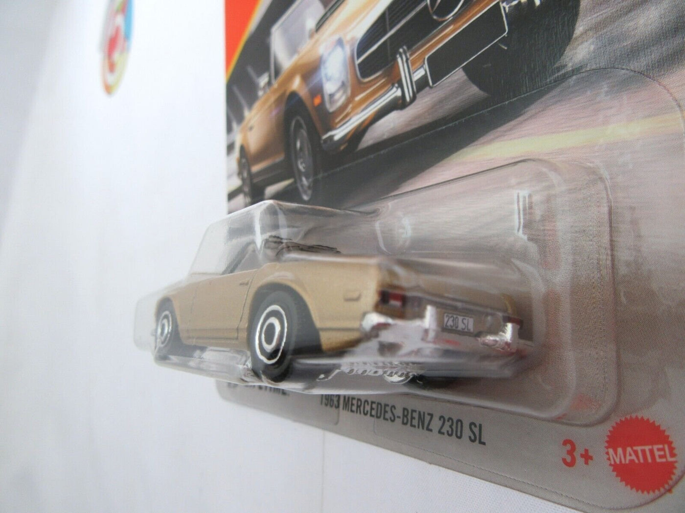 Mercedes-Benz 230SL ~ 1963 ~ Gold Convertible  ~ 1:64 Scale ~ Matchbox