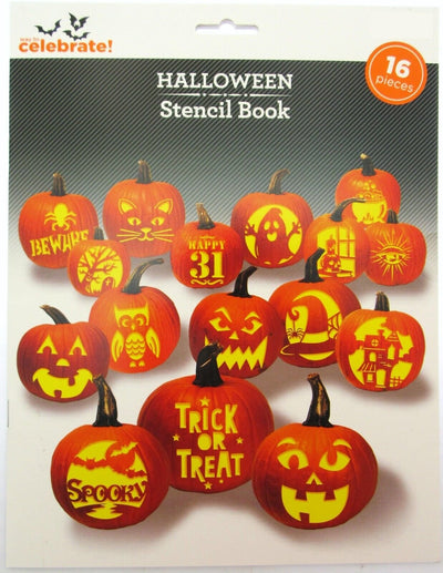 Celebrate ~ 16 Piece Stencil Book ~ Pumpkin Patterns ~ Halloween