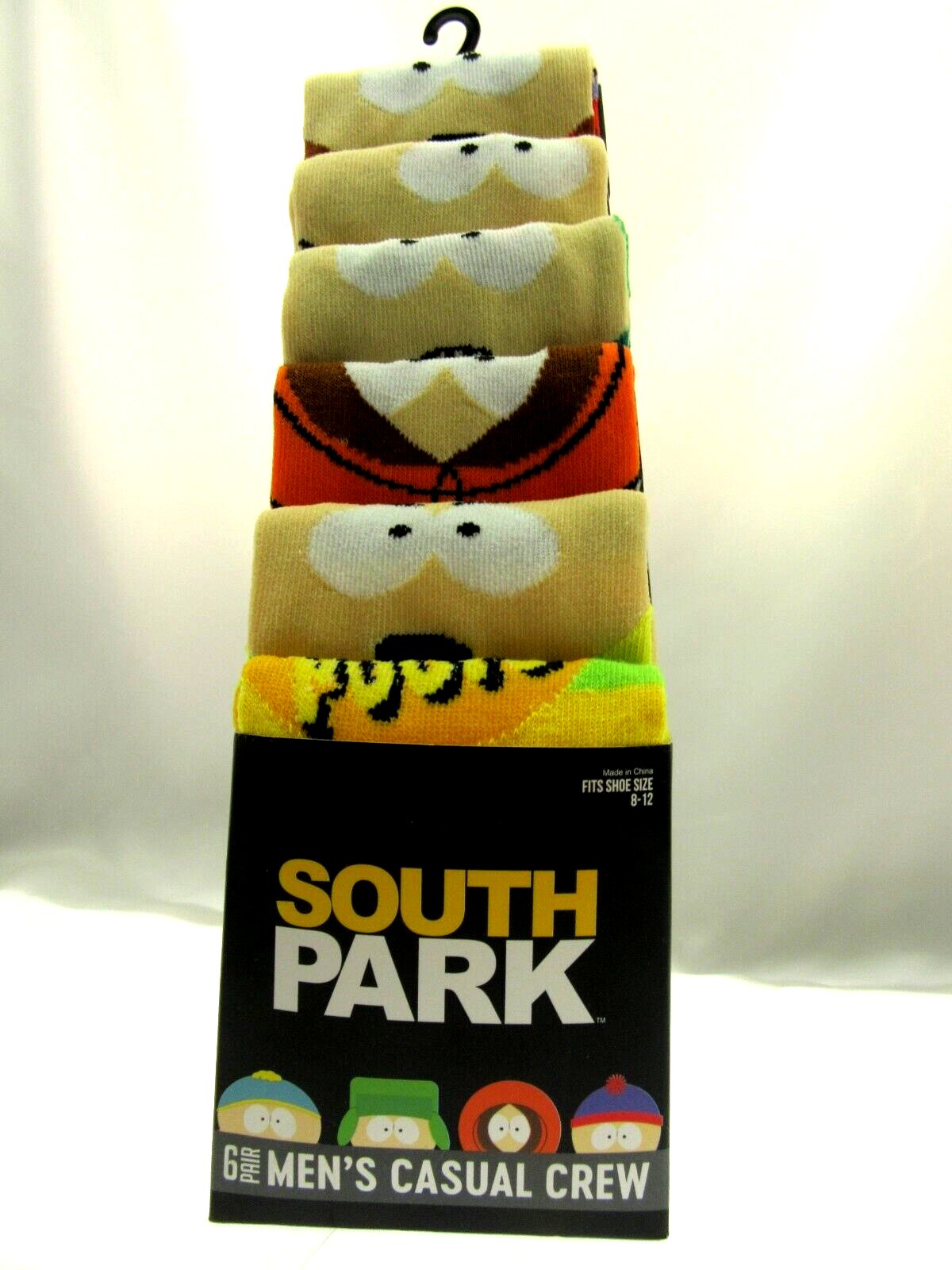 South Park Socks ~ Fits Shoe Size 8-12 ~ Casual Crew ~ 6 Pair