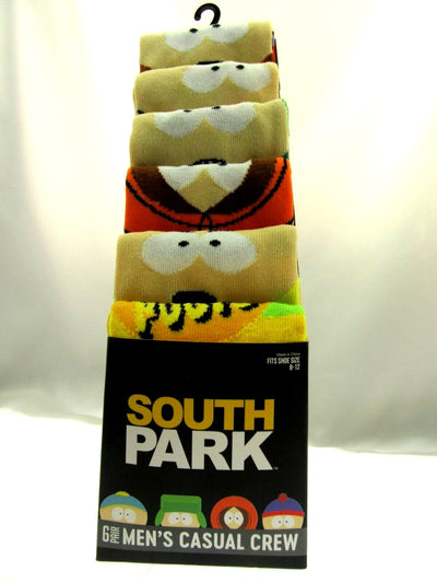 South Park Socks ~ Fits Shoe Size 8-12 ~ Casual Crew ~ 6 Pair