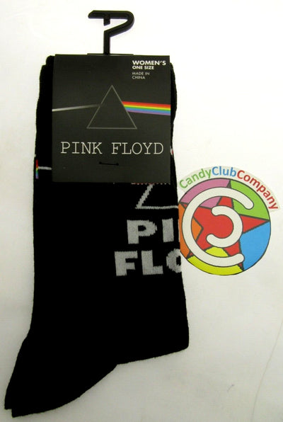 Pink Floyd Black Crew Socks ~ Women's Sizes 6 - 9.5 ~ One Pair