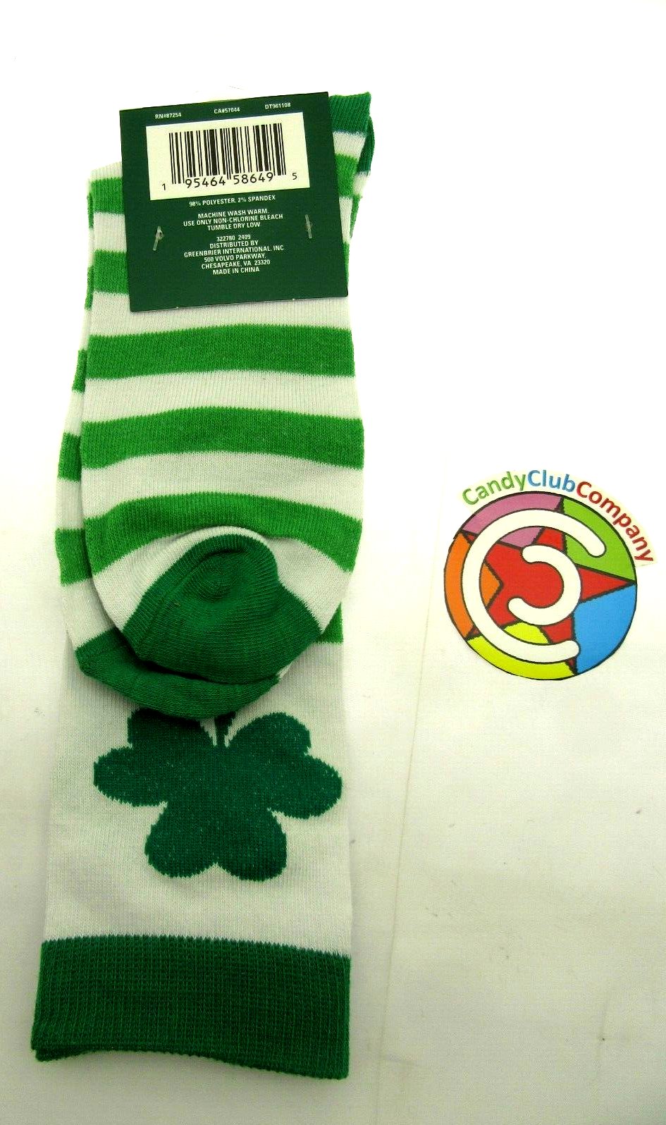 Saint Patrick's Clover Socks ~ Fits Sizes 5 - 9 ~ One Pair