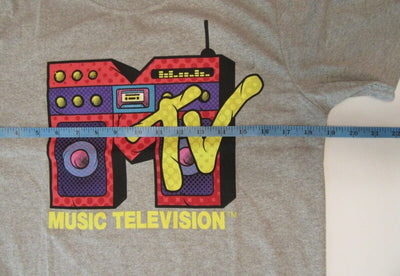 MTV ~ Music Television Medium Gray T-Shirt  Boom Box ~ Size M ~ T Shirt