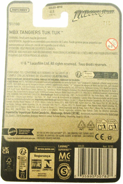 Indiana Jones ~ MBX Tangiers TUK TUK  ~ 1:64 Scale ~ Matchbox