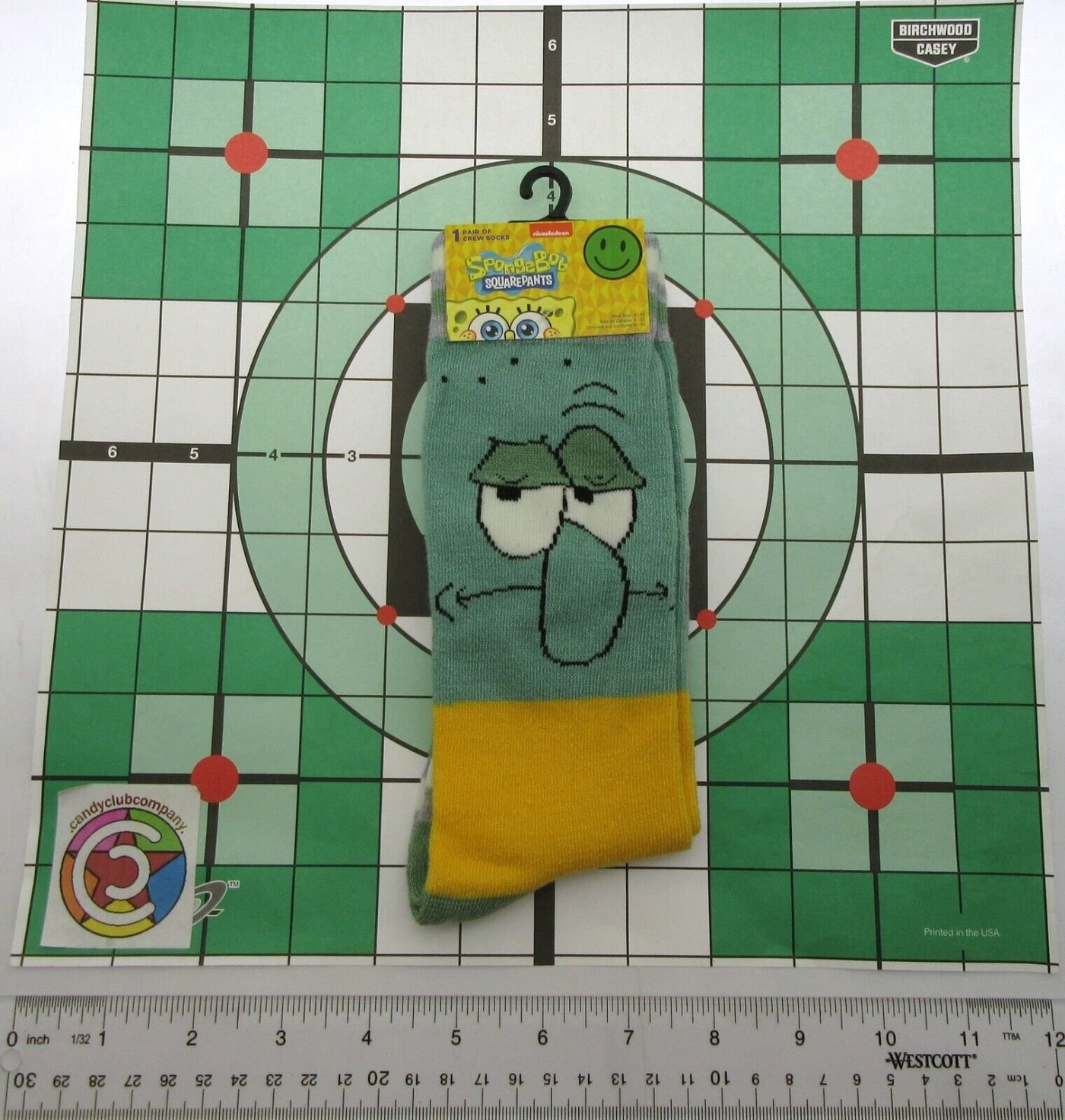 SpongeBob SP! Crew Socks ~ Men Sizes 6 - 12 ~ Squidward ~ One Pair