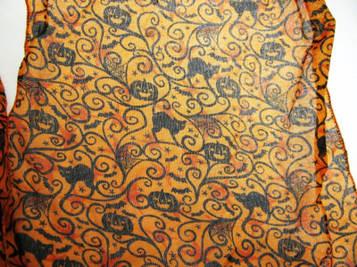 Halloween Scarf ~ Cats, Pumpkins & Bats ~ Halloween Clothing Decoration