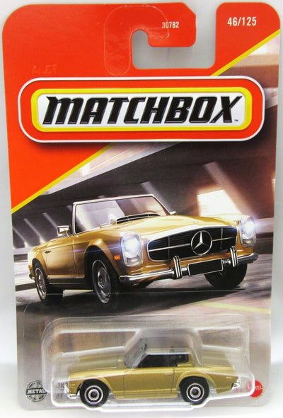 Mercedes-Benz 230SL ~ 1963 ~ Gold Convertible  ~ 1:64 Scale ~ Matchbox