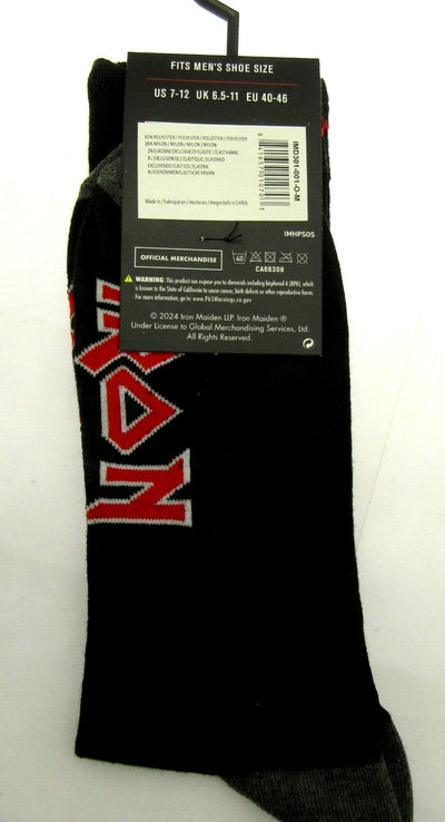 Iron Maiden Crew Socks ~ Eddie the Head ~ Men Sizes 7 - 12 ~ One Pair