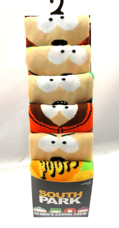 South Park Socks ~ Fits Shoe Size 8-12 ~ Casual Crew ~ 6 Pair