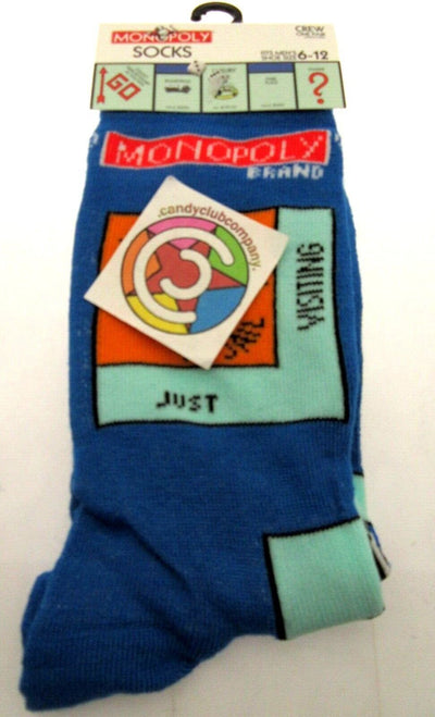 One Pair of Monopoly Crew Socks for Men Shoe Sizes 6 - 12