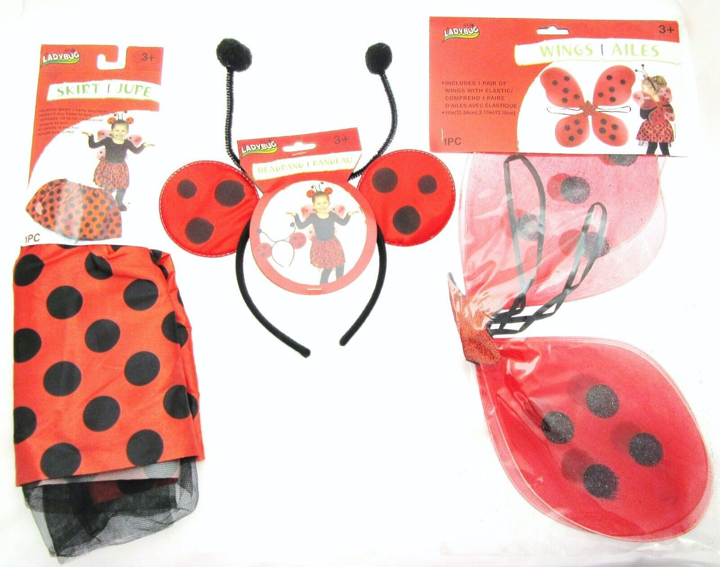 Lady Bug ~ Headband, Wings & Skirt ~ Dress Up Costume ~ Halloween or Play