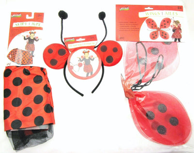 Lady Bug ~ Headband, Wings & Skirt ~ Dress Up Costume ~ Halloween or Play