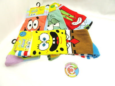 SpongeBob SP! Crew Socks ~ Men Sizes 6 - 12 ~ S.Bob, Patrick, Squid, Mr. Crabs