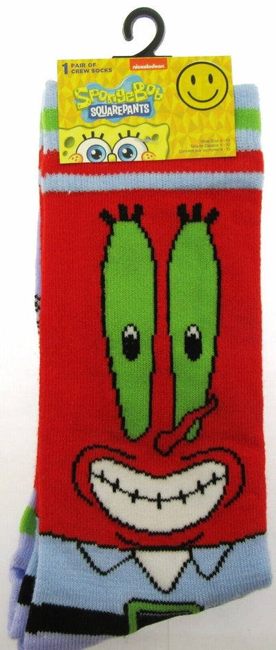 SpongeBob SP! Crew Socks ~ Men Sizes 6 - 12 ~Mr. Crabs ~ One Pair