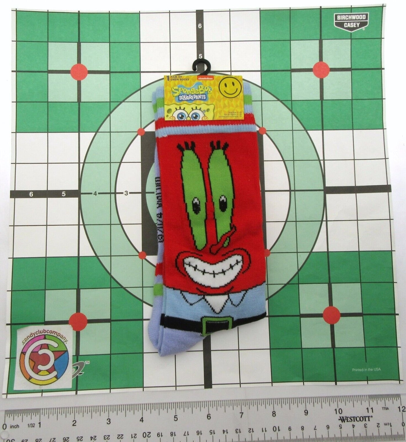 SpongeBob SP! Crew Socks ~ Men Sizes 6 - 12 ~ S.Bob, Patrick, Squid, Mr. Crabs