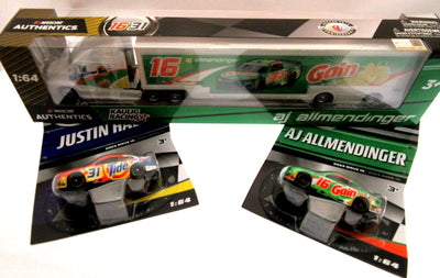 Tide & Gain Rig & Cars Justin Haley & AJ Allmendinger NASCAR  Die Cast 1:64