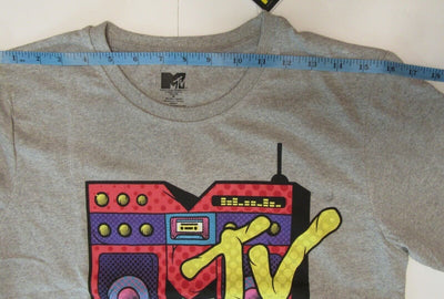 MTV ~ Music Television Medium Gray T-Shirt  Boom Box ~ Size M ~ T Shirt