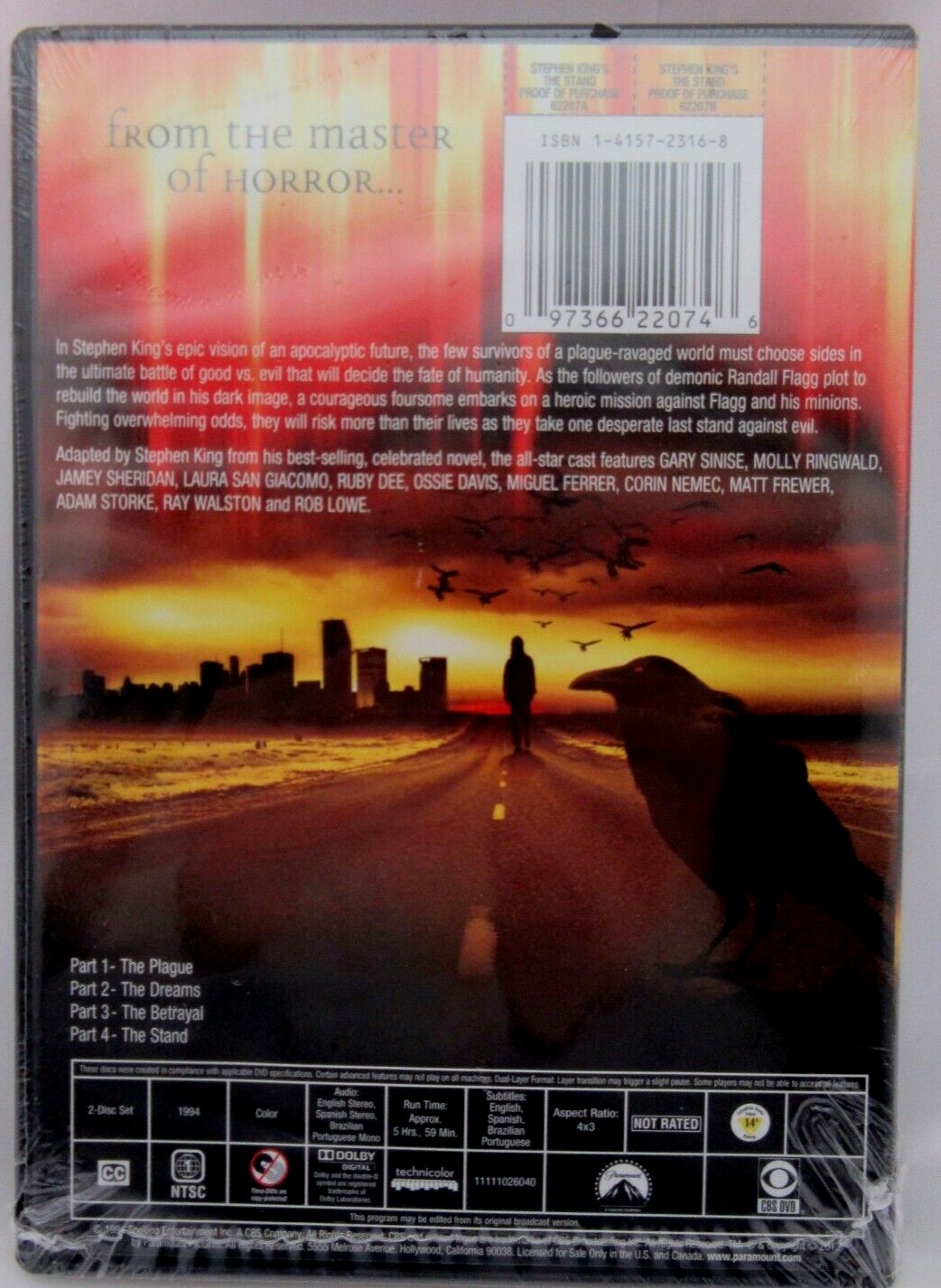 Stephen Kings The Stand ~ 1994 Miniseries ~ Movie New DVD