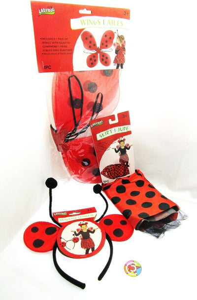 Lady Bug ~ Headband, Wings & Skirt ~ Dress Up Costume ~ Halloween or Play