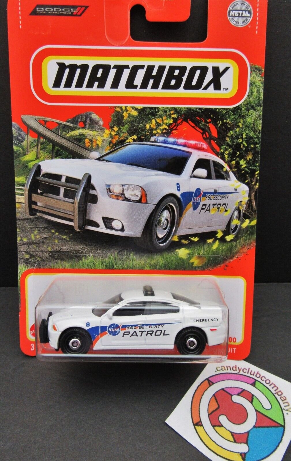 Nasa ~ KSC Security Patrol ~ White Dodge Charger  ~ 1:64 Scale ~ Matchbox