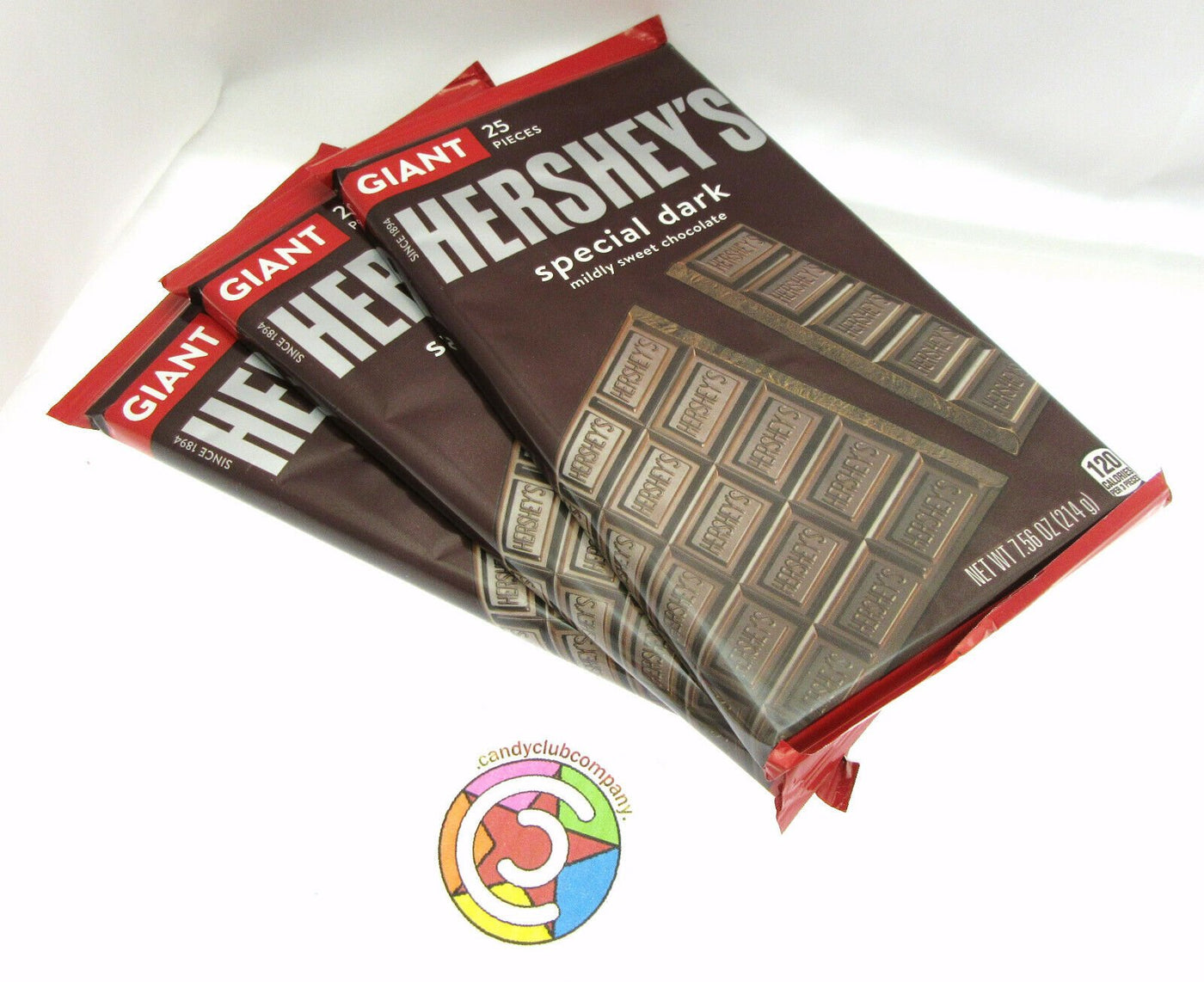 Hershey's Special Dark ~ Chocolate Bar~ Giant Size 7.56 ounce ~ Lot of 3