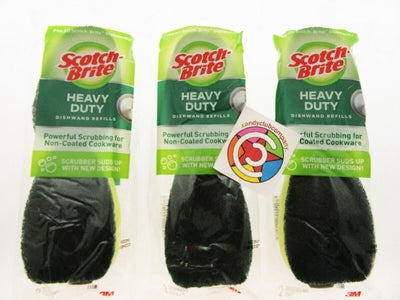 Scotch-Brite Heavy Duty 6 Scrubber Refills Dishes Kitchen Non Scour No Holes