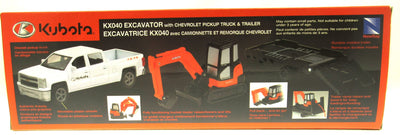 KX040 Kubota Excavator and Chevrolet 1500 Silverado Crew Cab 1:46 Scale