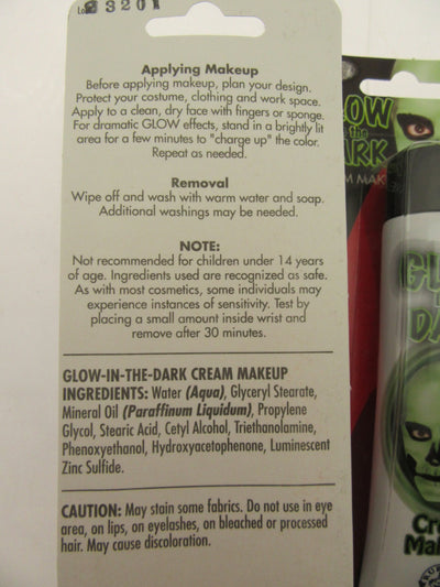 Halloween Glow In The Dark Cream Make Up ~ 1oz Tube