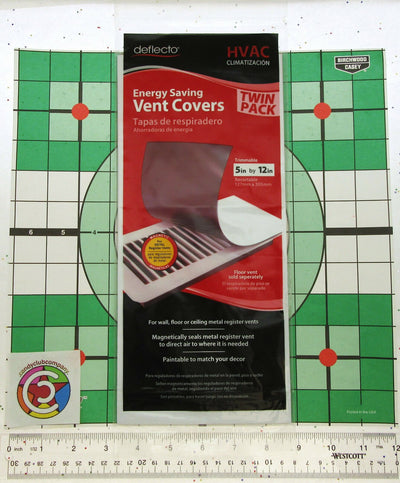Vent Covers ~ Twin Pack ~ Energy Saving ~ Magnetic ~ 5" x 12" ~ White