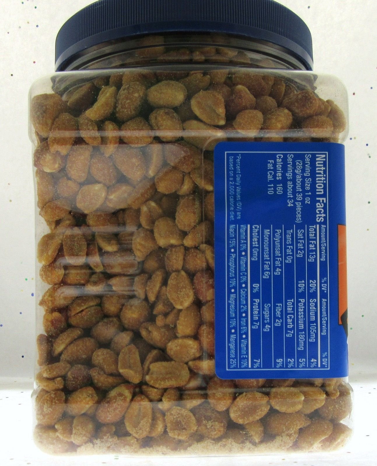 Planters Honey Roasted Party Size Peanut, Peanuts 34.5 oz  Container of Nuts