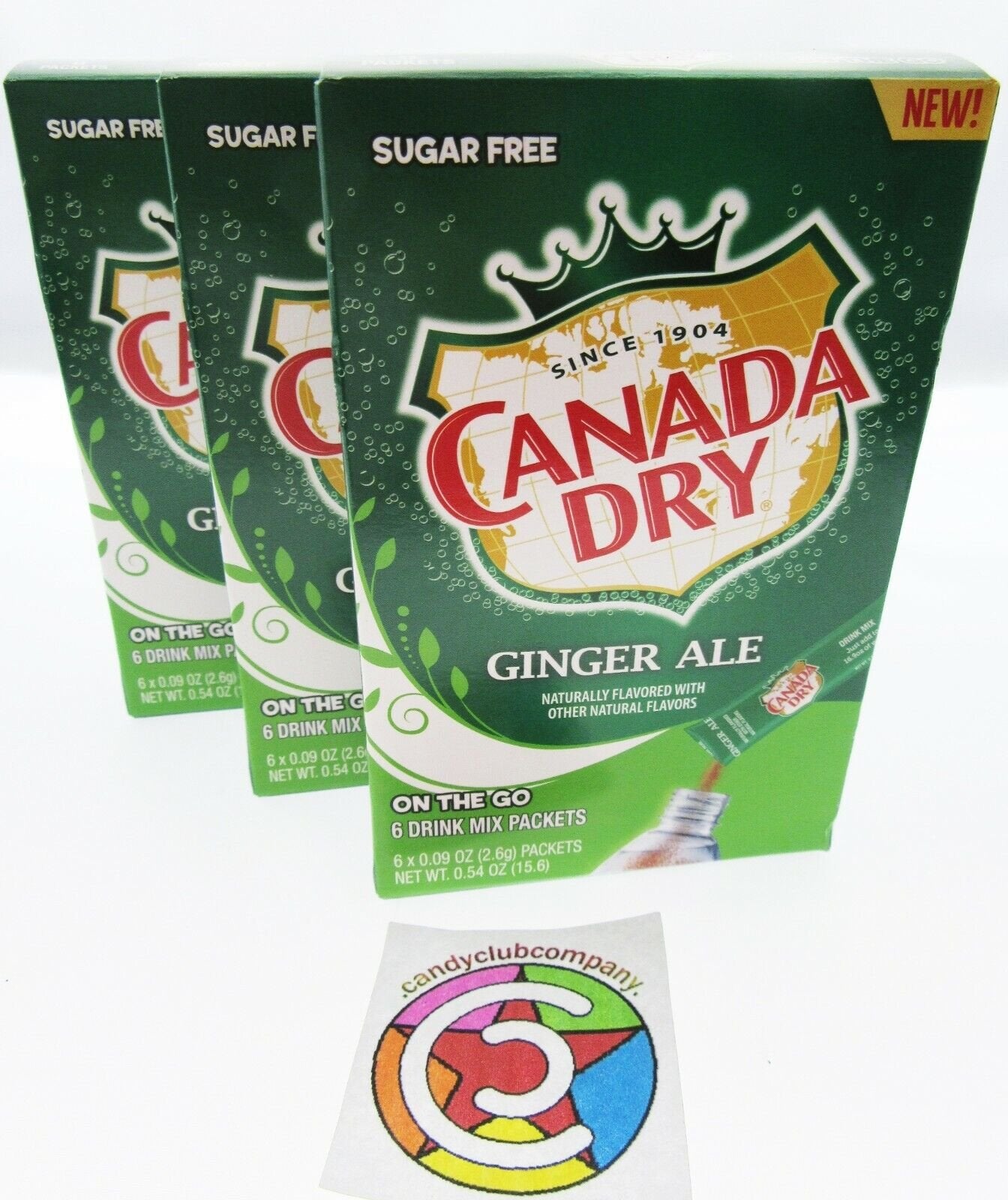 Canada Dry Ginger Ale ~ Packets ~ Sugar Free ~ Drink Mix ~ Lot of 3