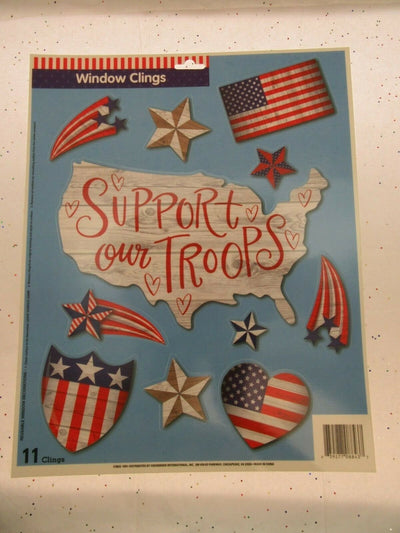 Window Clings Patriot ~ Stars ~ Heart ~ Support our Troops ~ Flag ~ Patriotic