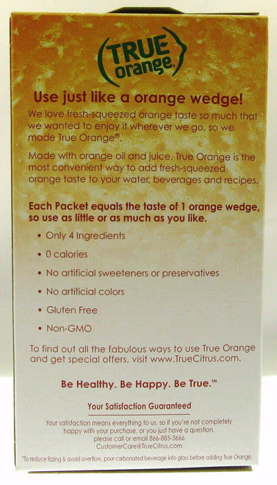True Orange ~ Crystallized Orange ~  Real Flavor From Real Fruit ~ 50 Packets