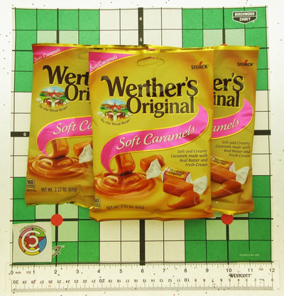 Werther's Soft Caramels 2.22oz Bags Soft Chews Pink Label Chewy Candies Lot of 3