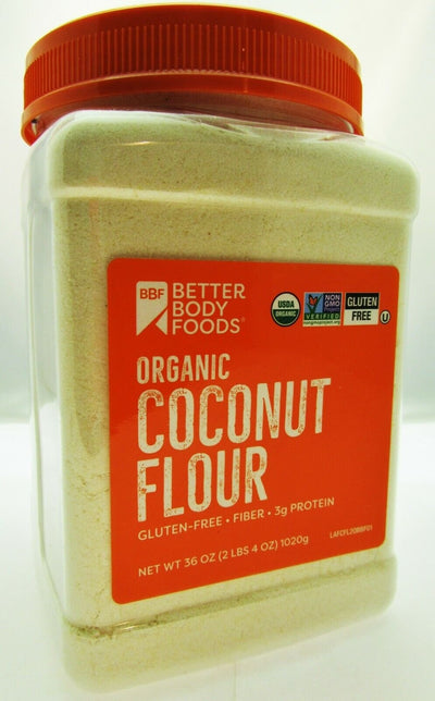 Coconut Flour 36oz - GLUTEN FREE  - USDA Organic - Kosher - Better Body Foods