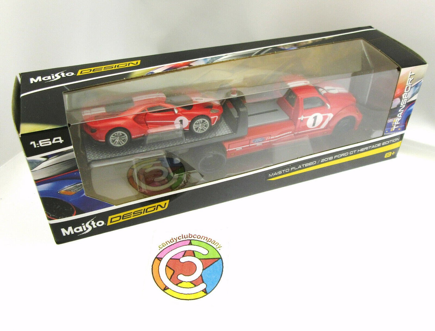 Maisto Die Cast ~ Flatbed ~ 2018 Ford GT ~ Red ~ 1:64 Scale