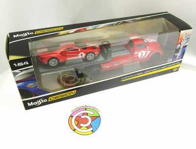 Maisto Die Cast ~ Flatbed ~ 2018 Ford GT ~ Red ~ 1:64 Scale