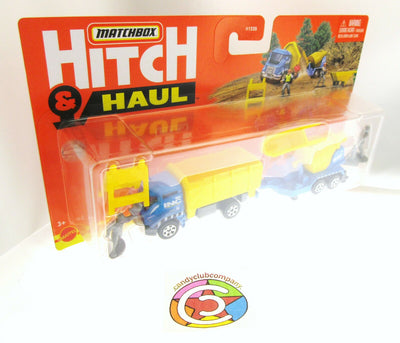 Hitch & Haul Matchbox ~ Dump Truck / MBX Cement Mixer ~  Yellow ~ 1:64 scale