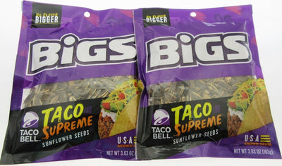 Bigs Taco Bell ~ Taco Supreme ~ Sunflower Seeds ~ 3.63oz bag ~ Lot of 2