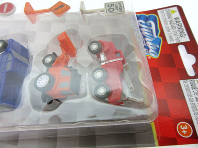 Turbo Wheels ~ Tow, Tractor, Pickup, Container ~ Trucks ~Tiny Toys!